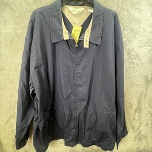 Palmland Club‎ Mens 4XLT Black Cotton Full Zip Golf Windbreaker Jacket